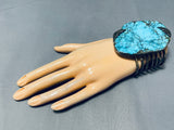The Best Vintage Native American Navajo Blue Warrior Mine Turquoise Sterling Silver Bracelet-Nativo Arts