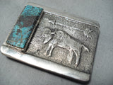 Magnificent San Felipe Turquoise Sterling Silver Buckle Native American-Nativo Arts