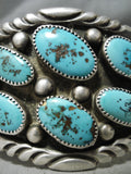 One Of The Biggest Best Vintage Native American Navajo Turquoise Sterling Silver Bracelet-Nativo Arts