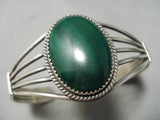 Amazing Vintage Native American Navajo Malachite Sterling Silver Bracelet-Nativo Arts