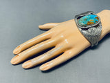 Important Vintage Native American Navajo Blue Royston Turquoise Sterling Silver Bracelet-Nativo Arts