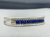 Elegant Vintage Native American Zuni Lapis Sterling Silver Bracelet-Nativo Arts