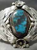 Important Vintage Native American Navajo Henry Yazzie Bisbee Turquoise Sterling Silver Bracelet-Nativo Arts