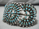One Best Early Vintage Zuni Native American Turquoise Sterling Silver Bracelet-Nativo Arts