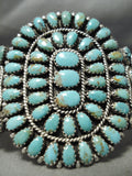 Authentic Vintage Native American Navajo Larry Moses Begay Turquoise Sterling Silver Bracelet-Nativo Arts