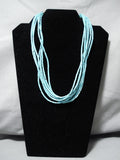 Native American Fabulous Vintage Santo Domingo Turquoise Heishi Sterling Silver Necklace-Nativo Arts