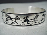 Intricate Vintage Horse Navajo Sterling Silver Native American Bracelet-Nativo Arts