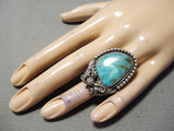Stunning Rob Shakey Vintage Native American Navajo Royston Turquoise Sterling Silver Ring-Nativo Arts