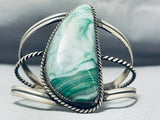 One Of The Most Unique Ever Native American Navajo Malachite Sterling Silver Bracelet-Nativo Arts