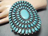Important Colossal Bahe Vintage Native American Navajo Turquoise Sterling Silver Bracelet-Nativo Arts