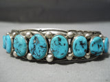 Unforgettable Vintage Native American Navajo Sleeping Beauty Turquoise Sterling Silver Bracelet Old-Nativo Arts