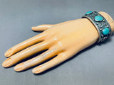 Beautiful Vintage Native American Navajo Green Turquoise Sterling Silver Bracelet-Nativo Arts