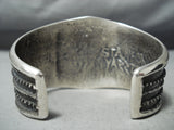 Magnificent Navajo Sterling Silver Wide Cross Bracelet Native American-Nativo Arts