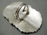 Giant Important Vintage Native American Navajo Teardrop Turquoise Sterling Silver Ring-Nativo Arts
