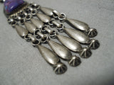 Museum Quality Vintage Navajo Charoite Sterling Silver Native American Necklace-Nativo Arts