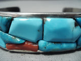 Native American One Of The Best Inlay Turquoise Sterling Silver Bracelet For Small Wrist!-Nativo Arts
