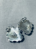 Extreme Intricacy Native American Navajo Space Turquoise Sterling Silver Earrings-Nativo Arts