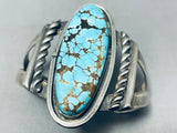 One Of The Best Vintage Native American Navajo #8 Turquoise Sterling Silver Bracelet-Nativo Arts