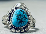 Incredible Vintage Native American Navajo Old Kingman Turquoise Sterling Silver Ring-Nativo Arts