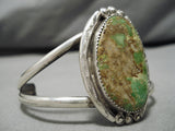 Very Rare Vintage Native American Navajo Carico Lake Turquoise Sterling Silver Bracelet-Nativo Arts