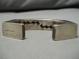 One Of Best Vintage Native American Navajo Jim Harrison Turquoise Inlay Sterling Silver Bracelet-Nativo Arts