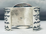Ocean Boulder Turquoise Native American Navajo Sterling Silver Heavy Bracelet-Nativo Arts