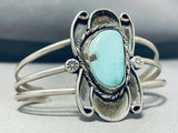 Majestic Vintage Native American Navajo Old Kingman Turquoise Sterling Silver Bracelet-Nativo Arts