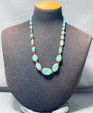 Native American Sensational Vintage Santo Domingo Royston Turquoise Sterling Silver Necklace-Nativo Arts