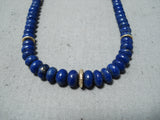 Fabulous 14k Gold Vintage Native American Navajo Lapis Necklace-Nativo Arts