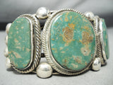 Heavy Vintage Native American Navajo Royston Turquoise Sterling Silver Bracelet-Nativo Arts