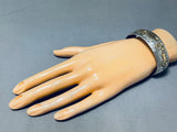 Expressive Vintage Native American Navajo Sterling Silver And 12kgf Storyteller Bracelet Signed-Nativo Arts