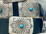 Hand Tooled Vintage Native American Navajo Sterling Silver Concho Belt-Nativo Arts
