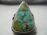 Important Vintage Native American Navajo Damale Turquoise Sterling Silver Ring-Nativo Arts