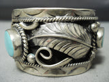 Heavy Vintage Navajo/ Mexican Turquoise Sterling Silver Bracelet Old-Nativo Arts