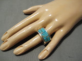 Incredible Vintage Native American Navajo Vic Thomson Turquoise Sterling Silver Ring Old-Nativo Arts