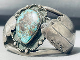 Gigantic Vintage Native American Navajo Pilot Mountain Turquoise Sterling Silver Bracelet-Nativo Arts