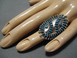 Museum Quality Vintage Native American Zuni Turquoise Sterling Silver Ring Old-Nativo Arts