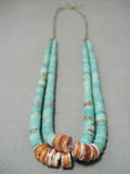 One Of The Best Vintage Native American Navajo Jacla Royston Turquoise Pendant Old-Nativo Arts