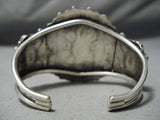 Spectacular Vintage Native American Navajo Turquoise Sterling Silver Bracelet Old-Nativo Arts