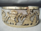 Gold Kachina Navajo Sterling Silver & Gf Storyteller Bracelet Native American-Nativo Arts