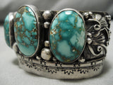 Important Vintage Native American Navajo Damale Turquoise Sterling Silver Bracelet Old Cuff-Nativo Arts