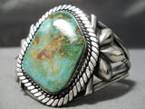 One Of Best Vintage Native American Navajo Royston Turquoise Sterling Silver Flank Bracelet Old-Nativo Arts