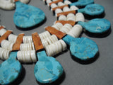 Native American Quality Mary Tenorio Vintage Santo Domingo Sterling Silver Turquoise Necklace-Nativo Arts