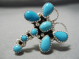 Expressive Navajo Sleeping Beauty Turquoise Sterling Silver Native American Ring-Nativo Arts