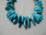 Impressive Vintage Native American Navajo Tear Turquoise Sterling Silver Necklace-Nativo Arts