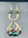 Native American Rare Vintage Santo Domingo Turquoise Shell Necklace-Nativo Arts
