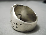 Huge Heavy Vintage Navajo Turquoise Sterling Silver Native American Ring-Nativo Arts