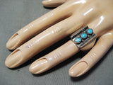 Marie Thompson Vintage Navajo Native American Turquoise Sterling Silver Ring-Nativo Arts