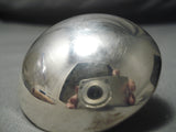 One Of The Biggest Button Native American Navajo Sterlin Silver Ring-Nativo Arts