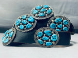 Important Tom Moore Vintage Native American Navajo Turquoise Sterling Silver Concho Belt-Nativo Arts